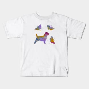 Cairn Terrier Art, Dog with Butterflies Kids T-Shirt